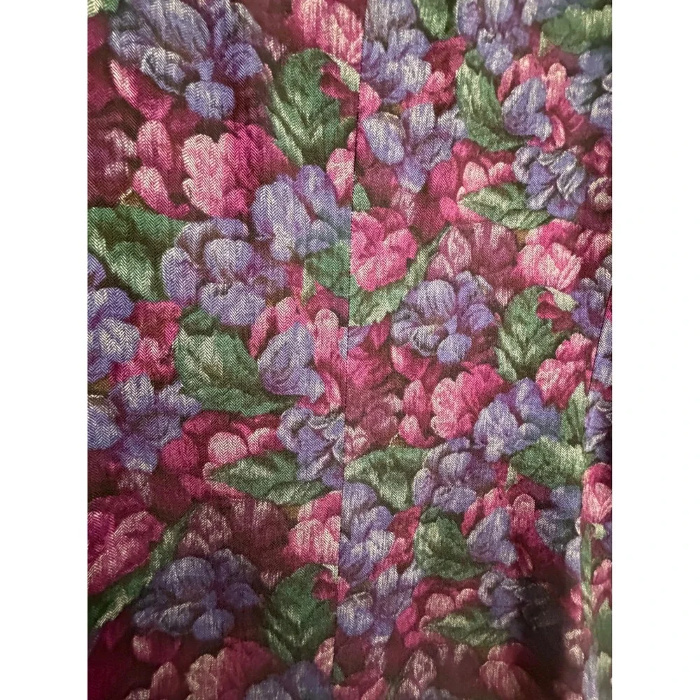 Christian Dior Separates Vintage Wool Floral Blazer‎ Purple Magenta Size 14 y2k